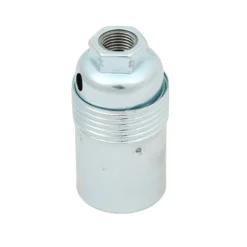 Lamphållare E14 slät zinc, jordad