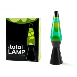 Lavalampa 36 cm gul/grön svart bas