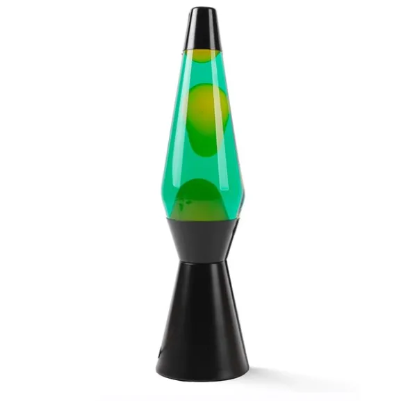 Lavalampa 36 cm gul/grön svart bas