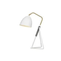 Lean bordslampa, vitstruktur/råmässing 49cm
