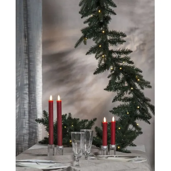 LED Antikljus 2-pack Flamme Rustic Röd 15cm