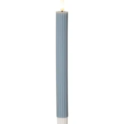LED Antikljus 2-pack Flamme Stripe Blå 25cm
