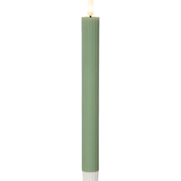 LED Antikljus 2-pack Flamme Stripe Grön 25cm