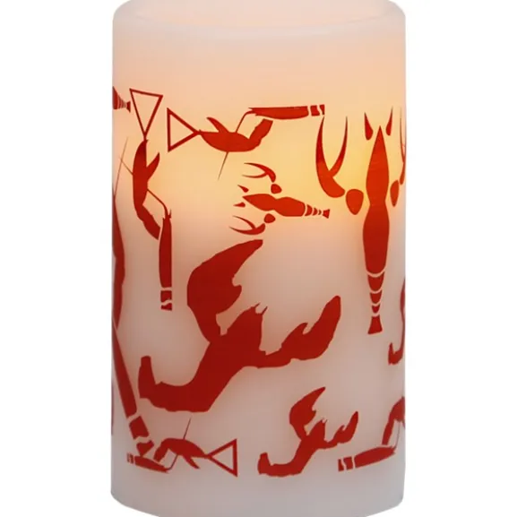 LED Blockljus Crayfish Party Vit 12,5cm
