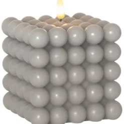 LED Blockljus Flamme Dot Grå 12,5cm