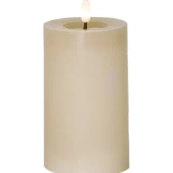 LED Blockljus Flamme Flow Beige 15cm