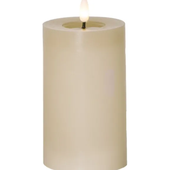LED Blockljus Flamme Flow Beige 15cm