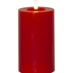 LED Blockljus Flamme Flow Röd 15cm