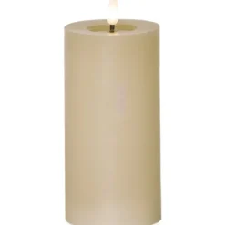 LED Blockljus Flamme Flow Beige 17,5cm