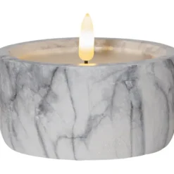 LED Blockljus Flamme Marble Grå 7,5cm