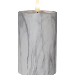 LED Blockljus Flamme Marble Grå 15cm