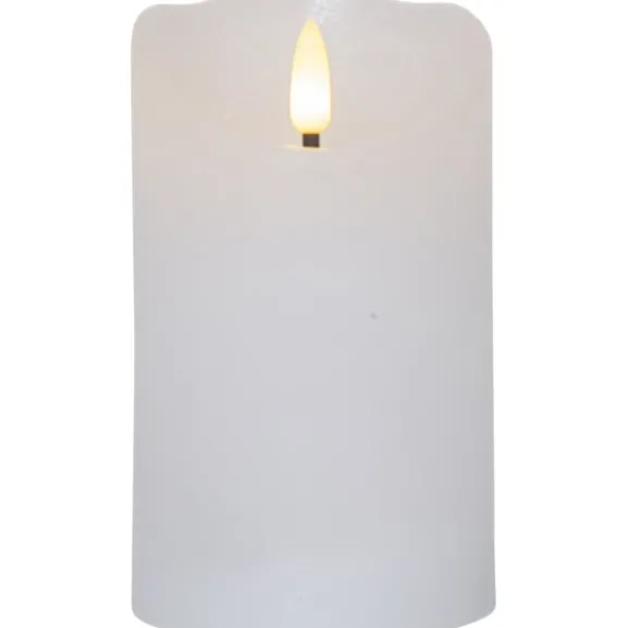 LED Blockljus Flamme Rustic Vit 12,50 cm