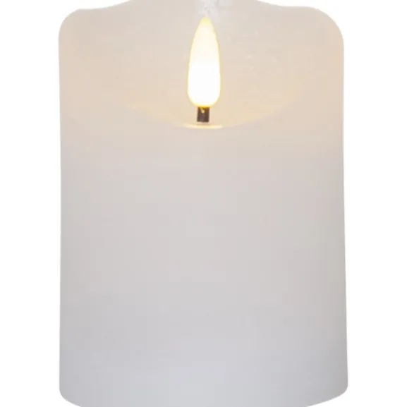 LED Blockljus Flamme Rustic Vit 10 cm