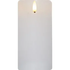 LED Blockljus Flamme Rustic Vit 15 cm