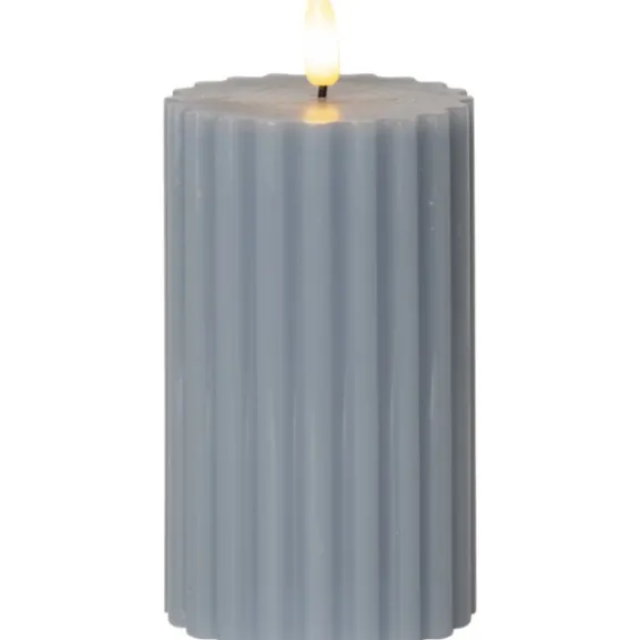 LED Blockljus Flamme Stripe Blå 15cm