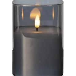 LED Blockljus Flamme Svart 12,5cm