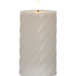 Led Blockljus Flamme Swirl, Beige
