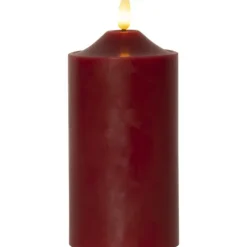 LED Blockljus Flamme Top Röd 17cm