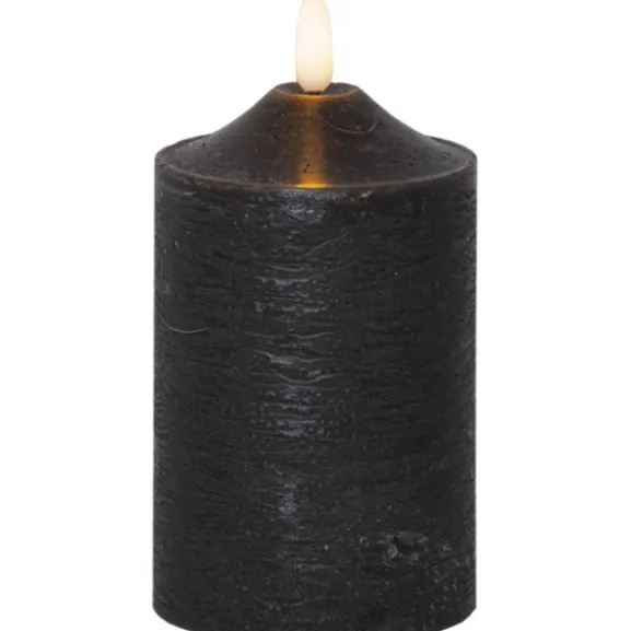 LED Blockljus Flamme Top Svart 15cm