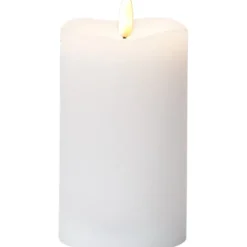 LED blockljus Flamme, vit 14cm