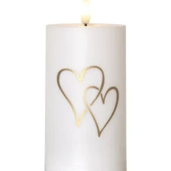 LED Ljus Flamme Heart Vit 14cm
