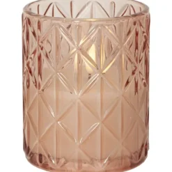 LED Ljus Flamme Romb Rosa 12,5cm