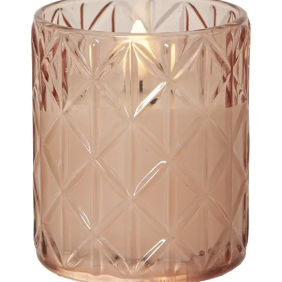 LED Ljus Flamme Romb Rosa 10cm