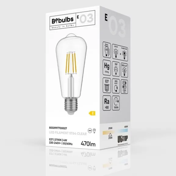 LED-lampa Clear 4W E27 edison