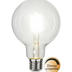 LED-lampa E27 glob 95mm klar 4,2W 4000K 470lm, dimbar