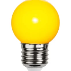 LED-lampa E27 klotlampa 1W gul