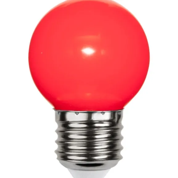 LED-lampa E27 klotlampa 1W röd