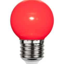 LED-lampa E27 klotlampa 1W röd