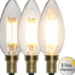 LED-lampa E14 kronljus Soft Glow 3-step memory 4W