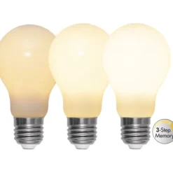 LED-lampa E27 normal 6,5W opal, 3-step memory
