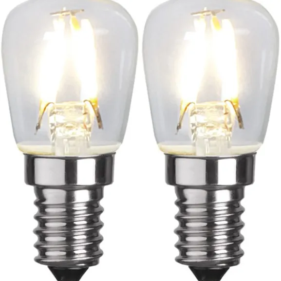 LED-lampa E14 päronlampa, 1,3W klar 2-pack