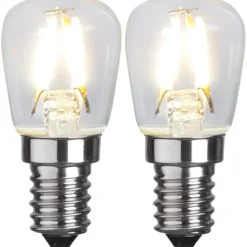 LED-lampa E14 päronlampa, 1,3W klar 2-pack