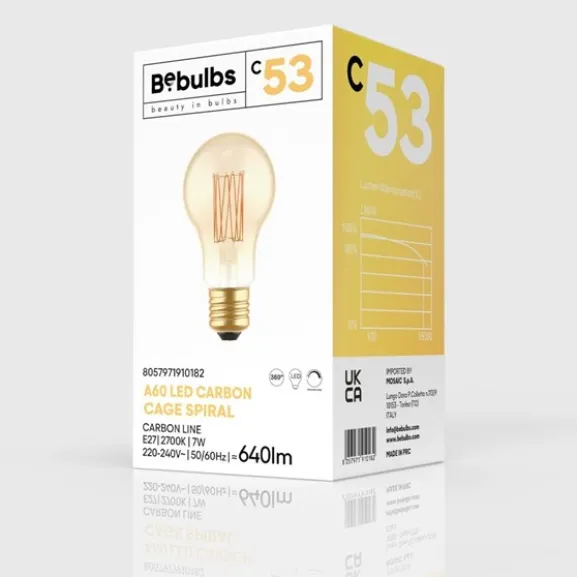 LED-lampa Golden Carbon Line Cage 7W E27 normal dimbar