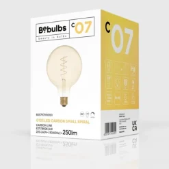 LED-lampa Golden Carbon Line Curved Spiral 4W E27 glob 125mm dimbar