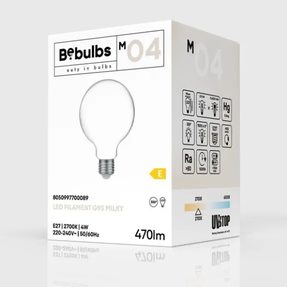 LED-lampa Milky 4W E27 glob 95mm