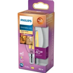 LED-lampa 3,4W(40W) kronljus E14 dim to warm