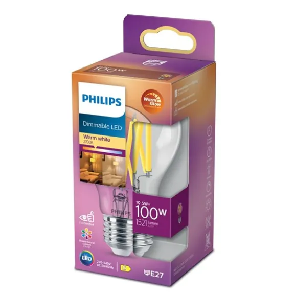 LED-lampa 10,5W(100W) normal E27 dim to warm
