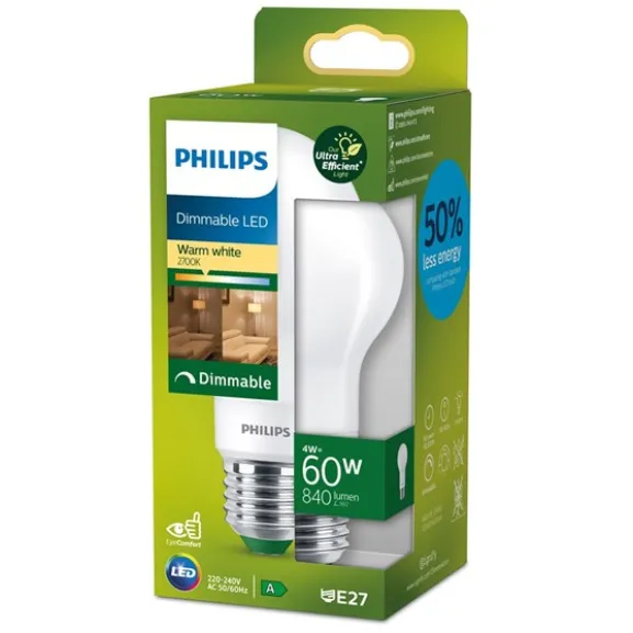 LED-lampa 4W(60W) normal frostad E27 dimbar