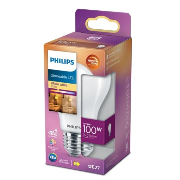 LED-lampa 10,5W(100W) normal frostad E27 dim to warm