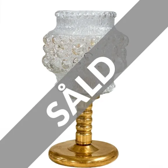 Lina bordslampa, glas/mässing