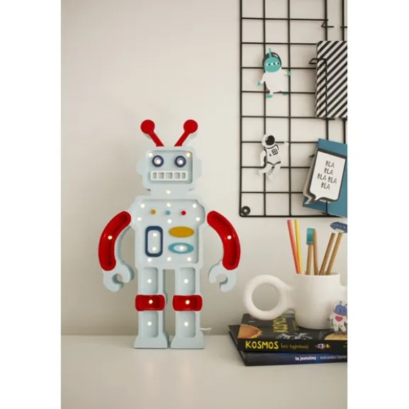 Little Lights Robot Bordslampa, Metalic Blue