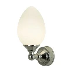 LUIGI vägglampa, krom/opal