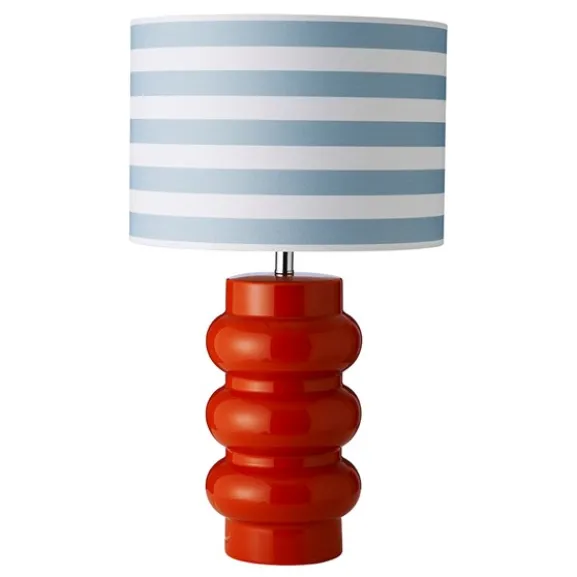 Lyon Table Lamp , Orange / Aqua Stripe