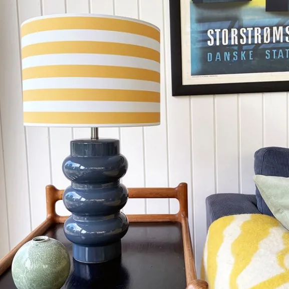 Lyon Table Lamp , Storm Blue / Yellow Stripe