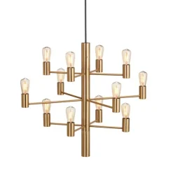 Manola 12 ljuskrona, satin/mässing 60cm