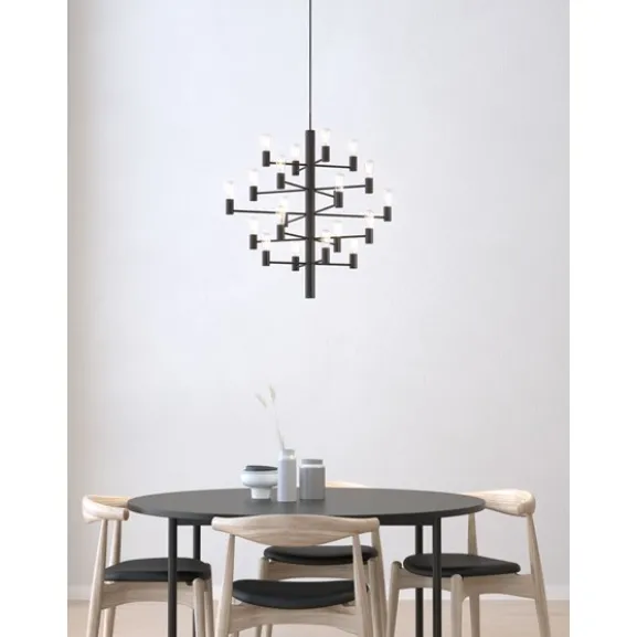 Manola 20 ljuskrona, svartstruktur 70cm